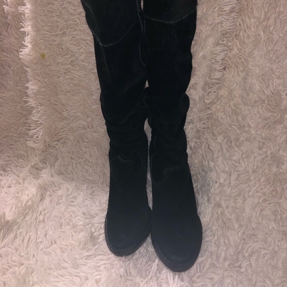 Michael Kors Black Suede Knee High Boots Sz 5.5 - Picture 1 of 4